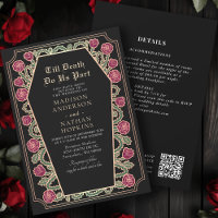 Rose Gold Black Gothique Coffin Mariage QR Code