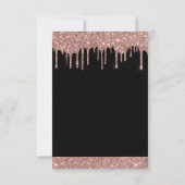 Invitation Rose Gold Black Parties scintillant N'importe quel (Dos)