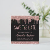 Invitation Rose Gold Black Parties scintillant Sweet 16 Enreg (Debout devant)