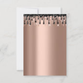 Invitation Rose Gold Black Sweet 16 Mariage nuptial (Dos)