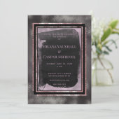 Invitation Rose Gold & Black Watercolor Gallery Mariage (Debout devant)