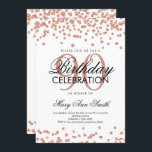 Invitation Rose Gold Blanc 90e anniversaire Parties scintilla<br><div class="desc">Elégant 90e anniversaire Faux Parties scintillant Confetti Rose Gold Blanc modèle d'invitation. Idéal pour les fêtes du 90e anniversaire et plus !</div>