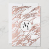 Invitation Rose Gold Blanc Marbre moderne Anniversaire (Dos)
