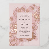 Invitation rose Gold Blooms Foil (Recto)