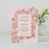 Invitation rose Gold Blooms Foil (Debout devant)