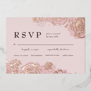 Invitation rose Gold Blooms Foil