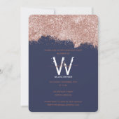 Invitation Rose Gold Blue Girl Parties scintillant Chaque ann (Devant)