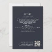 Invitation Rose Gold Blue gothique Mariage de café QR Code (Dos)