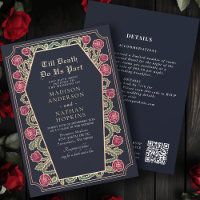Rose Gold Blue gothique Mariage de café QR Code