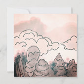 Invitation Rose Gold Blue Green Botanical Baby Boy Douche (Dos)