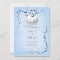 Rose Gold Blue Storybook White Citrouille Mariage
