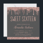 Invitation Rose Gold Blush Charcoal Grey Sweet 16 Anniversair<br><div class="desc">Rosée Noire - Or Rose et Gris Charbon (Gris) Parties scintillant Déchirante Douce 16 Anniversaire Invitation de fête. C'est la parfaite Invitation d'anniversaire de Sweet sixteen pour un Rose moderne Gold et rose étincelle Parties scintillant rose étincelle Fille d'anniversaire. Veuillez contacter le concepteur pour les articles customisés correspondants.</div>