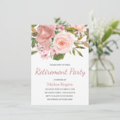 Invitation Rose Gold & Blush Flowers Retraite Parti Invitatio (Debout devant)