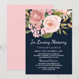 Invitation Rose Gold Blush Marine Memorial Service de Faire-p