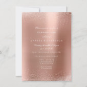 Invitation Rose Gold Blush Paillettes Étincelle Sable Mariage (Devant)