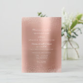 Invitation Rose Gold Blush Paillettes Spark Sable Mariage Ann (Debout devant)