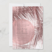 Invitation Rose Gold Blush Palm rose Arbres Tropical Mariage (Devant)