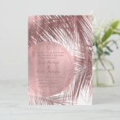 Invitation Rose Gold Blush Palm rose Arbres Tropical Mariage (Debout devant)