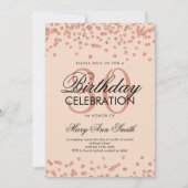 Invitation Rose Gold Blush Parties scintillant Confetti 30e a (Devant)