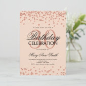 Invitation Rose Gold Blush Parties scintillant Confetti 30e a (Debout devant)