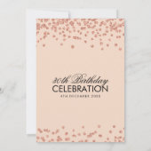 Invitation Rose Gold Blush Parties scintillant Confetti 30e a (Dos)