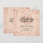 Invitation Rose Gold Blush Parties scintillant Confetti 40e a (Devant / Derrière)