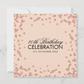 Invitation Rose Gold Blush Parties scintillant Confetti 40e a (Dos)