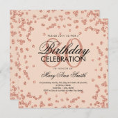 Invitation Rose Gold Blush Pink 80e Parties scintillant anniv (Devant / Derrière)
