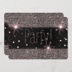 Invitation Rose Gold Blush Pink Fête des lumières étincelante