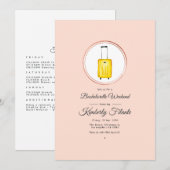 Invitation Rose Gold & Blush Pink Travel Bachelorette Week-en (Devant / Derrière)