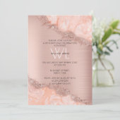 Invitation Rose Gold Blush Rose Agate Géode Parties scintilla (Debout devant)