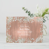 Invitation Rose Gold Blush rose blanc bébé nuptiale (Debout devant)