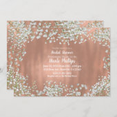Invitation Rose Gold Blush rose blanc bébé nuptiale (Devant / Derrière)