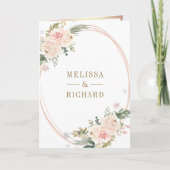 Invitation Rose Gold Blush Rose Florale Code QR Mariage (Devant)