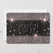 Invitation Rose Gold Blush Rose Paillette Lumières Fête (Devant)