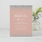 Invitation Rose Gold Blush rose Parties scintillant argent Mo (Debout devant)