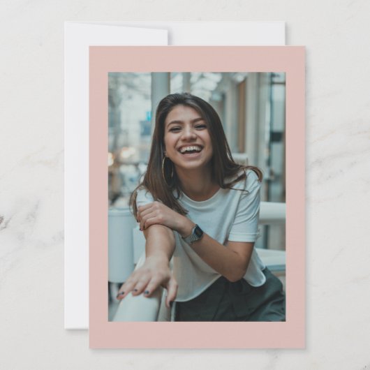 Invitation Rose Gold Blush Script Sweet 16 Anniversaire Photo (Dos)