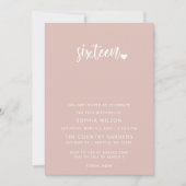 Invitation Rose Gold Blush Script Sweet 16 Anniversaire Photo (Devant)