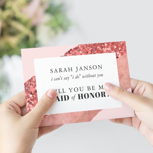 Invitation Rose Gold, Blush & Sequin Maid of Honor