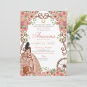 Invitation Rose Gold Blush Western Charra Rustic Quinceañera (Debout devant)