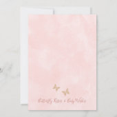 Invitation Rose Gold Boho Floral Butterfly Baby shower Baiser (Dos)