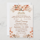Invitation Rose Gold Boho Floral Mariage pakistanais (Devant)