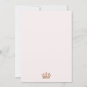 Invitation Rose Gold Boho Floral Princess Crown 1er anniversa (Dos)