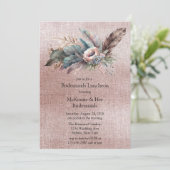 Invitation Rose Gold Boho Floral Triangle Bridesmaids Déjeune (Debout devant)