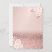 Invitation Rose Gold Bokeh, Flower Ballet Chaussures Baby sho (Dos)