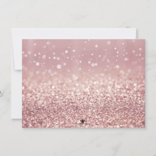 Invitation Rose Gold Bokeh Lumières Sweet 16 Note de Remercie (Dos)