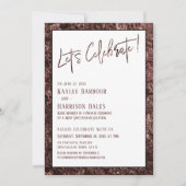 Invitation Rose Gold Bold Casual Réception Célébrons (Devant)
