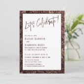 Invitation Rose Gold Bold Casual Réception Célébrons (Debout devant)