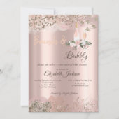 Invitation Rose Gold  Border Brunch & Bubbly Enterrement de v (Devant)