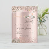 Invitation Rose Gold  Border Brunch & Bubbly Enterrement de v (Debout devant)
